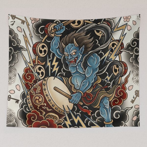 Item preview, Japanese Tattoo Raijin Thunder God Yokosuka Souvenir Art Phone Case designed and sold by SakuraJapanArt.