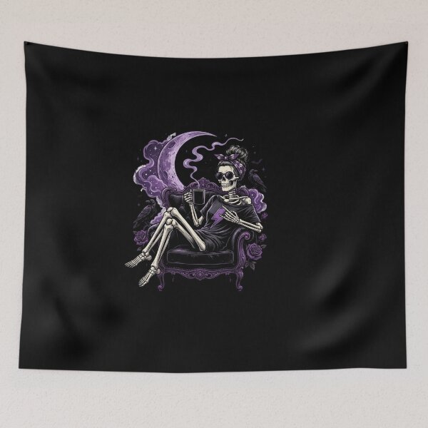 Item preview, Raven Moon Skeleton Queen Coffee Break designed and sold by Tee Studio.