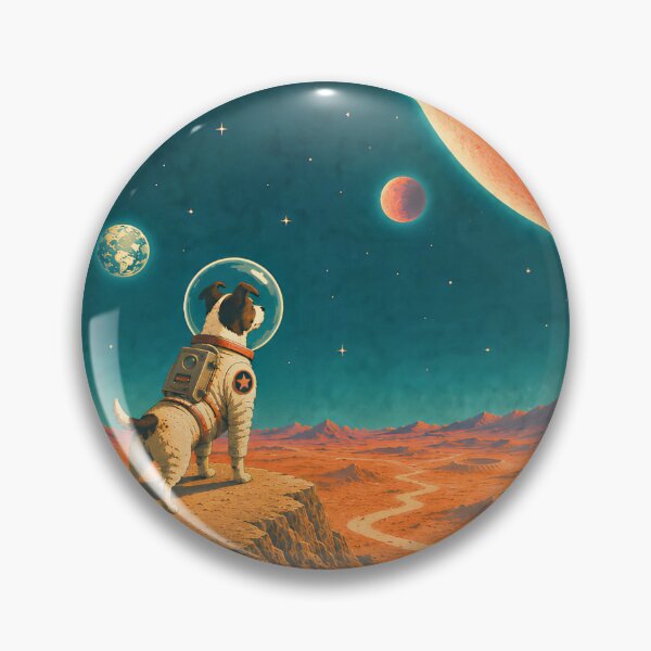 Item preview, Astro Dog Retro Sci-Fi Space Poster No Frontiers! designed and sold by MagicTheDog.