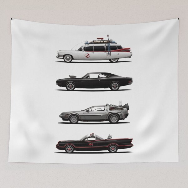 Item preview, Iconic Cars ECTO-1 Blade BTTF Delorean Batmobile Original Custom Vintage Movie Poster Wall Art designed and sold by Cool Robot Bro..