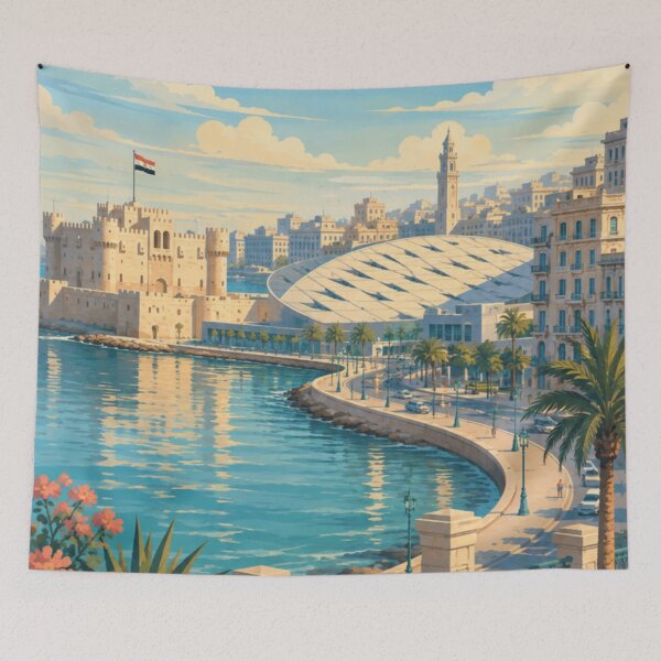 Item preview, Alexandria Egypt Travel Print designed and sold by MatthewHeights.