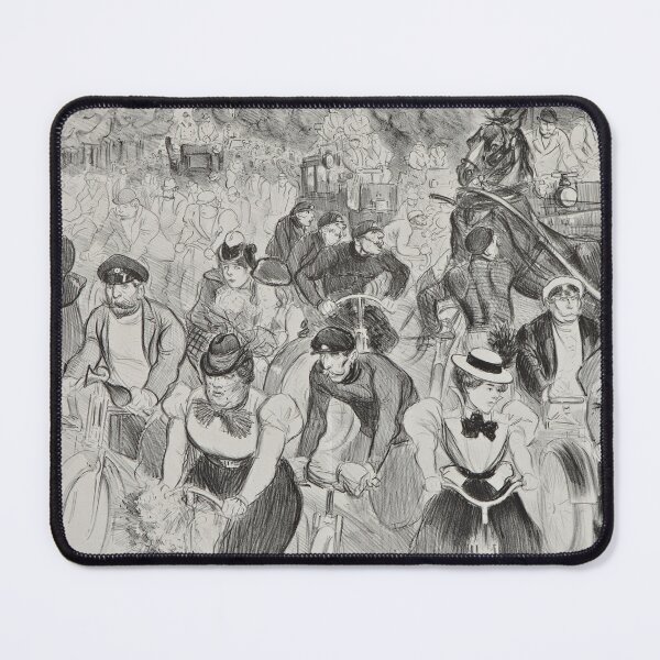 Item preview, Vintage Paris Street Art Print, Busy Street in Paris, Théophile-Alexandre Steinlen Illustration designed and sold by RickE.
