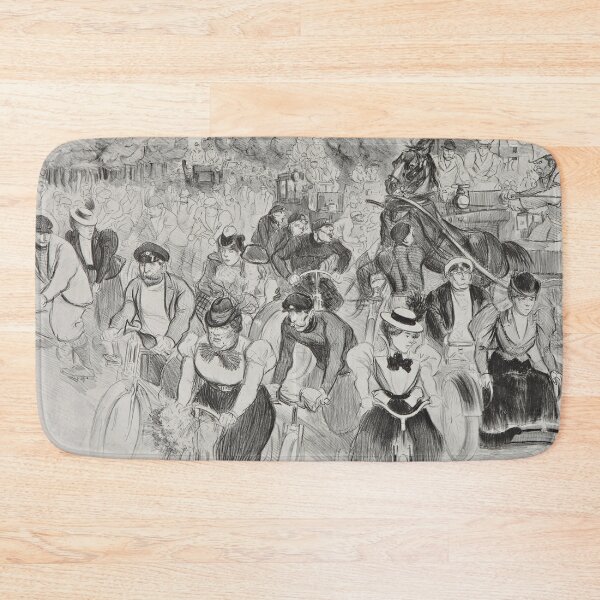Item preview, Vintage Paris Street Art Print, Busy Street in Paris, Théophile-Alexandre Steinlen Illustration designed and sold by RickE.