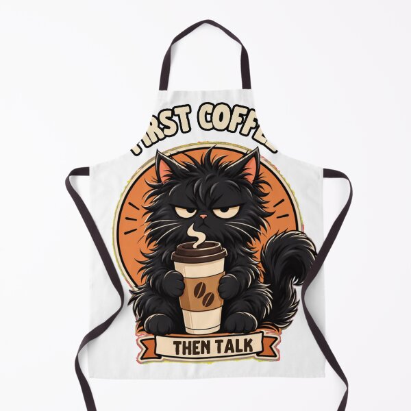 Item preview, Funny Coffee Cat First Coffee Then Talk designed and sold by WelLarsDigitals.