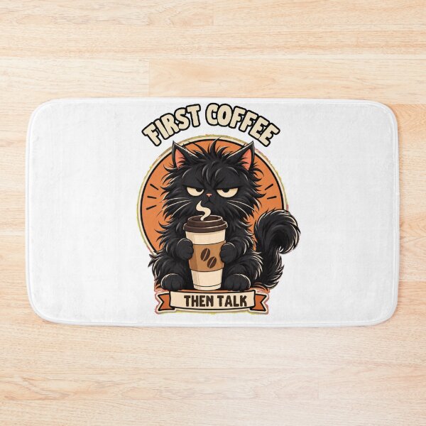 Item preview, Funny Coffee Cat First Coffee Then Talk designed and sold by WelLarsDigitals.