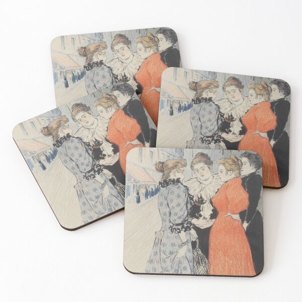 Item preview, Vintage Paris Women Art Print, Women Talking in Paris, Théophile-Alexandre Steinlen Art Nouveau Illustration designed and sold by RickE.