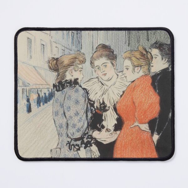 Item preview, Vintage Paris Women Art Print, Women Talking in Paris, Théophile-Alexandre Steinlen Art Nouveau Illustration designed and sold by RickE.