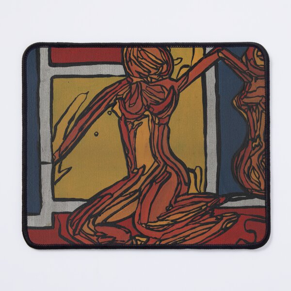 Item preview, Abstract Stained Glass Nude Figure Print designed and sold by Dwaalhaas.com.