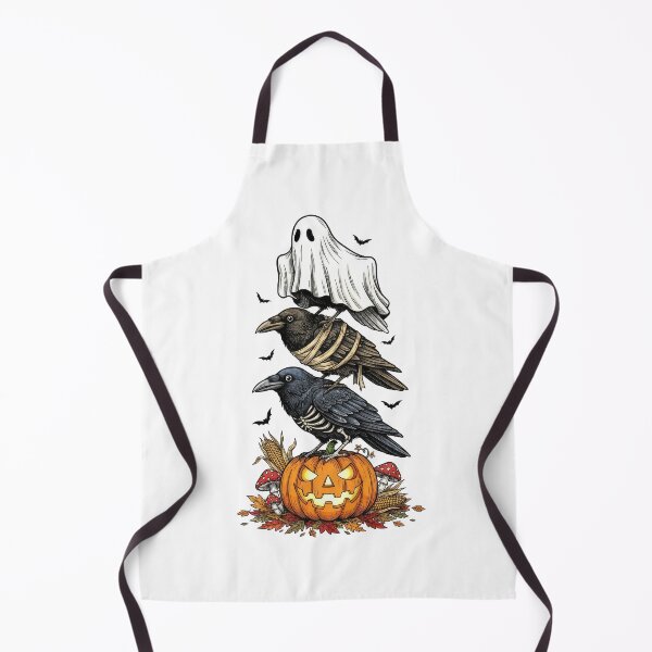 Item preview, Halloween Crow Raven Stack Spooky Pumpkin designed and sold by InkRebelprint.