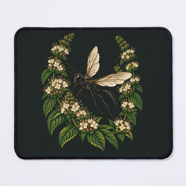 Item preview, Great Black Wasp and Mountain Mint designed and sold by VoyteksDesigns.