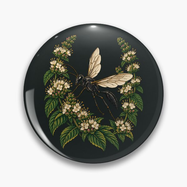 Item preview, Great Black Wasp and Mountain Mint designed and sold by VoyteksDesigns.