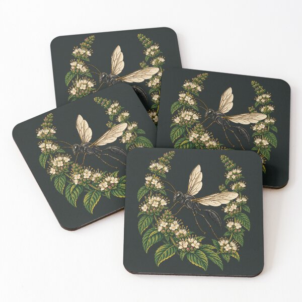 Item preview, Great Black Wasp and Mountain Mint designed and sold by VoyteksDesigns.