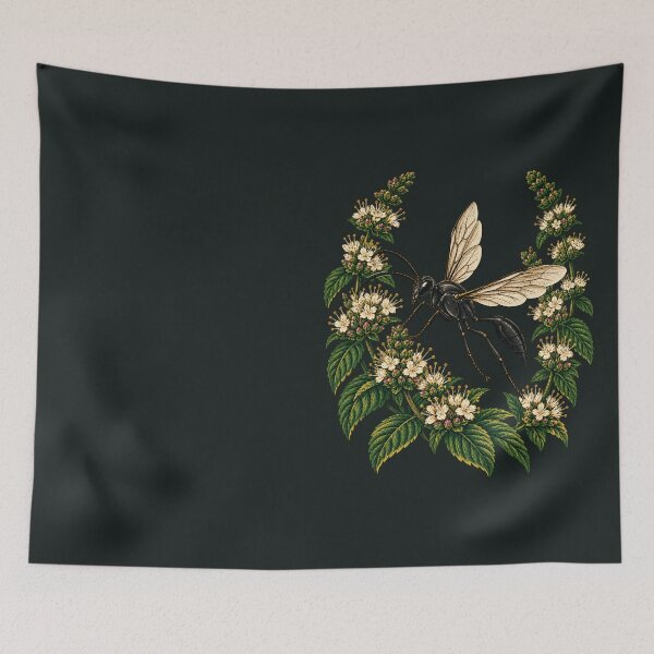 Item preview, Great Black Wasp and Mountain Mint designed and sold by VoyteksDesigns.