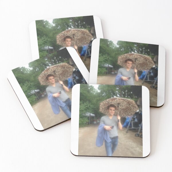 Item preview, Paul Wesley con paraguas estampado de leopardo designed and sold by Mini-Flags.