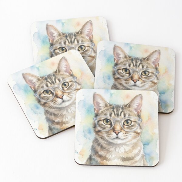 Item preview, Gato gris con gafas designed and sold by Jhonysaurus.