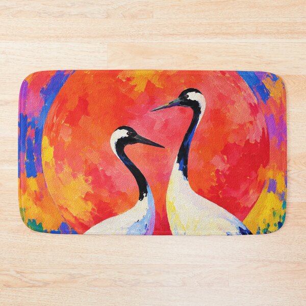 Item preview, Cranes at Sunset – Fauvist Wildlife Painting designed and sold by RamyGallery.