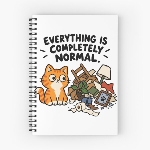 Item preview, Everything Is Completely Normal – Funny Orange Cat Chaos designed and sold by MewMade.