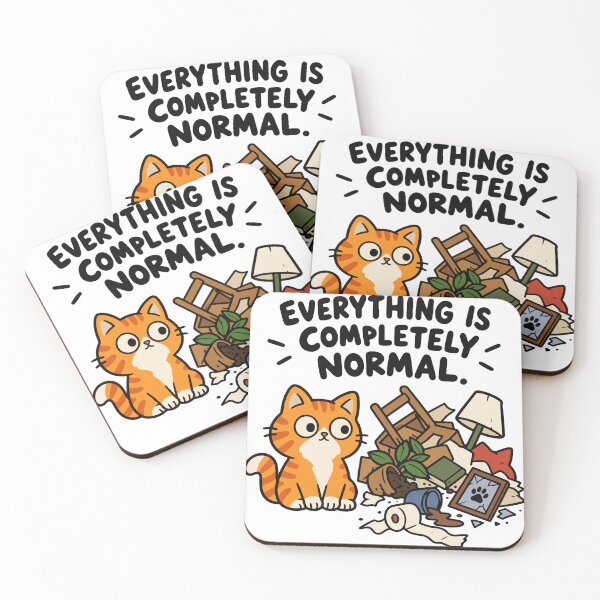 Item preview, Everything Is Completely Normal – Funny Orange Cat Chaos designed and sold by MewMade.