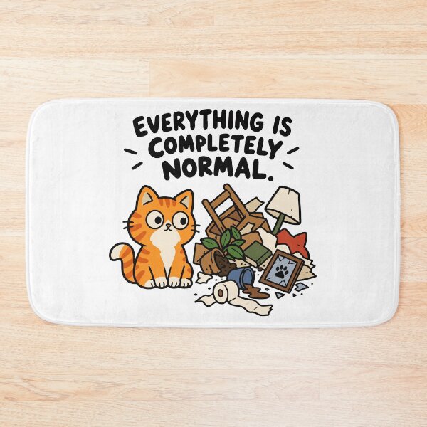 Item preview, Everything Is Completely Normal – Funny Orange Cat Chaos designed and sold by MewMade.