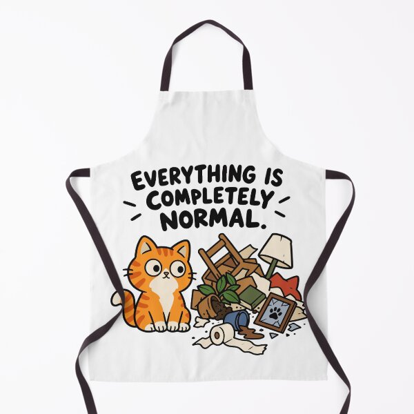 Item preview, Everything Is Completely Normal – Funny Orange Cat Chaos designed and sold by MewMade.