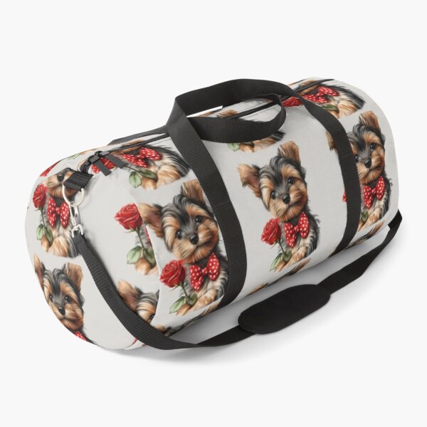 Item preview, Cute Yorkshire Terrier with Red Rose and Polka Dot Bow Tie designed and sold by Erika Kaisersot.