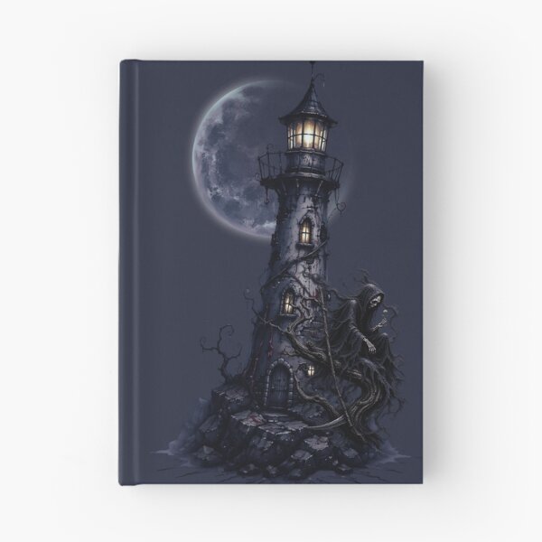 Item preview, Gothic Lighthouse Grim Reaper Under Moonlight designed and sold by INKandSOULbyLUNA.