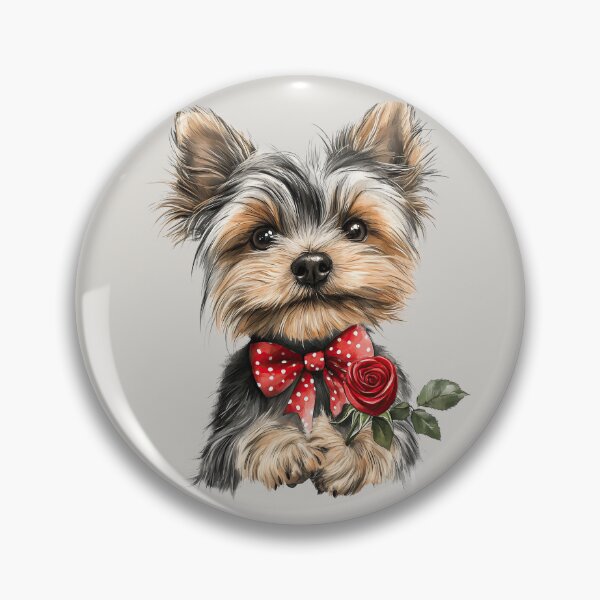 Item preview, Yorkshire Terrier with Red Rose designed and sold by Erika Kaisersot.