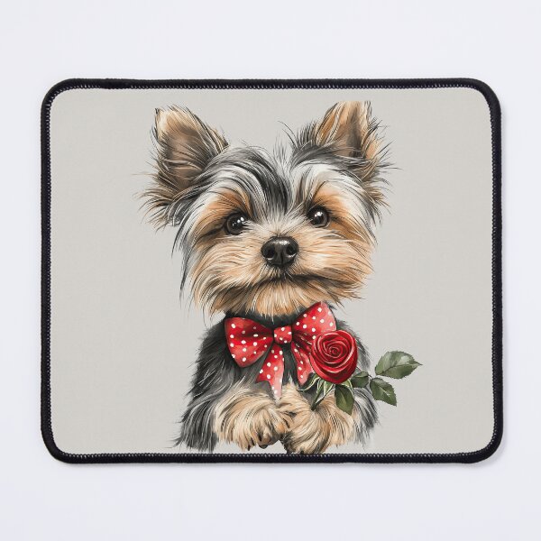 Item preview, Yorkshire Terrier with Red Rose designed and sold by Erika Kaisersot.