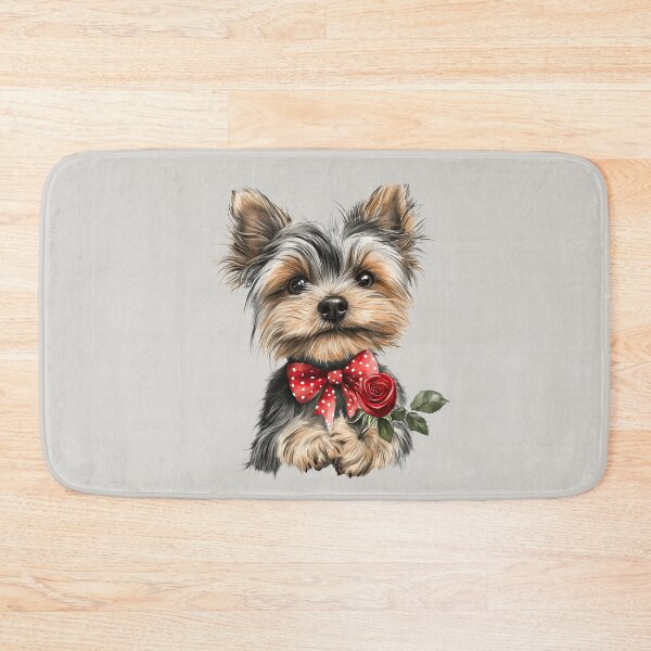 Item preview, Yorkshire Terrier with Red Rose designed and sold by Erika Kaisersot.