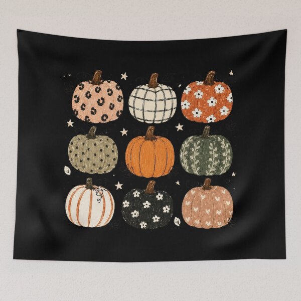 Item preview, Boho Pumpkin, Cute Fall Pumpkin Pattern, Autumn Aesthetic Cottagecore Harvest Season, Thanksgiving  designed and sold by DesignDenDo ⭐⭐⭐⭐⭐.
