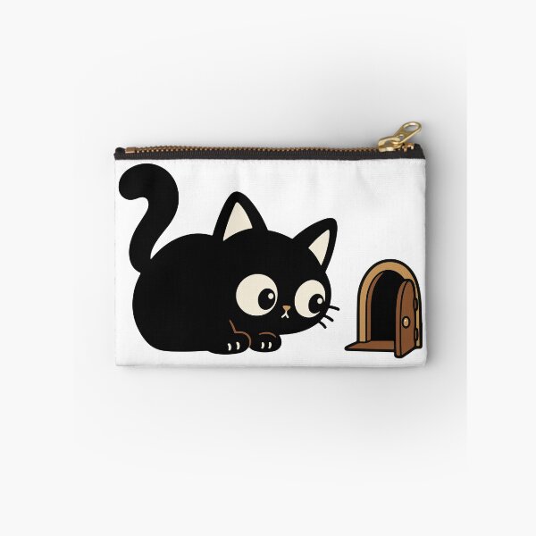 Item preview, Curious Black Cat – Cat Peeking Around a Mouse Hole designed and sold by MewMade.