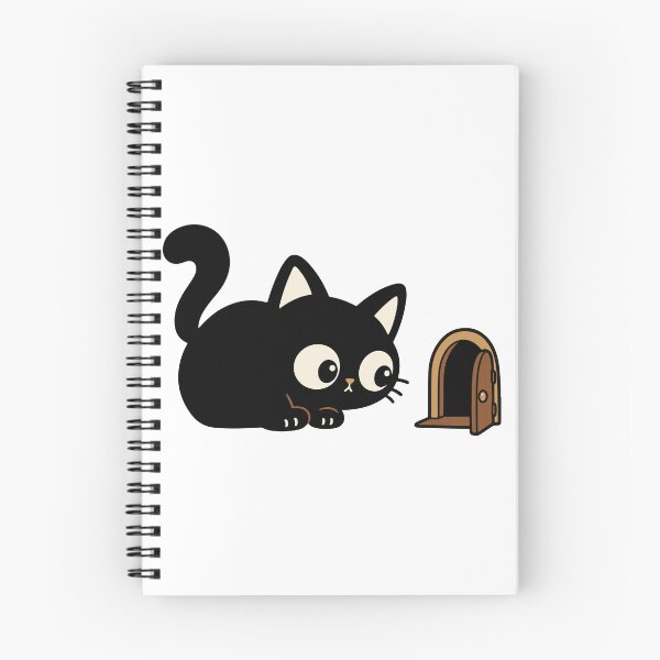 Item preview, Curious Black Cat – Cat Peeking Around a Mouse Hole designed and sold by MewMade.