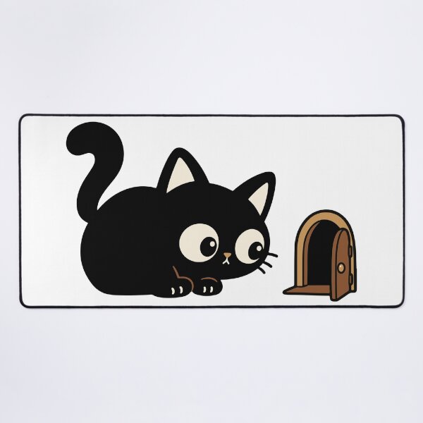 Item preview, Curious Black Cat – Cat Peeking Around a Mouse Hole designed and sold by MewMade.
