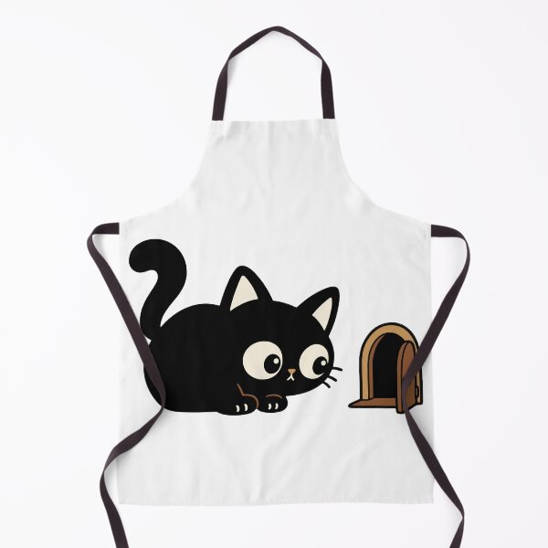 Item preview, Curious Black Cat – Cat Peeking Around a Mouse Hole designed and sold by MewMade.
