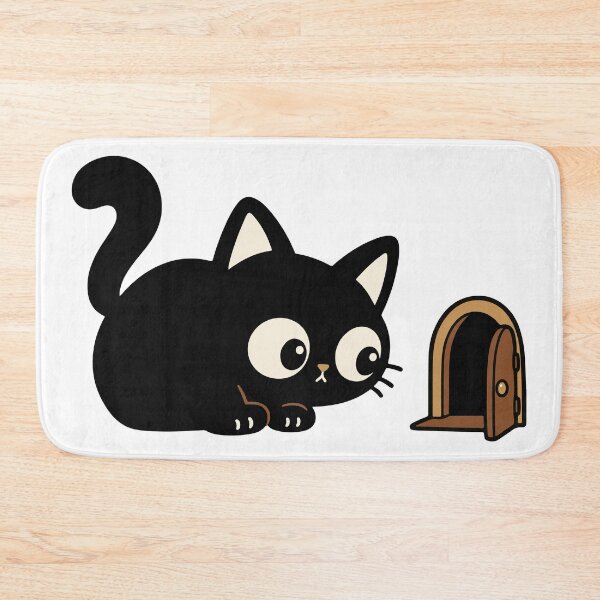 Item preview, Curious Black Cat – Cat Peeking Around a Mouse Hole designed and sold by MewMade.