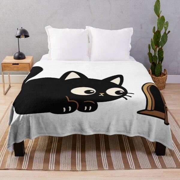 Item preview, Curious Black Cat – Cat Peeking Around a Mouse Hole designed and sold by MewMade.