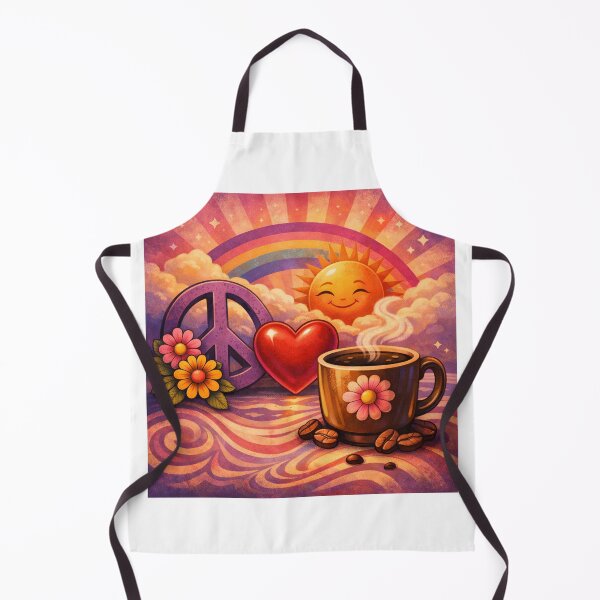 Item preview, Peace Love and Coffee Retro Rainbow Art designed and sold by Peace,love,andbeaches.