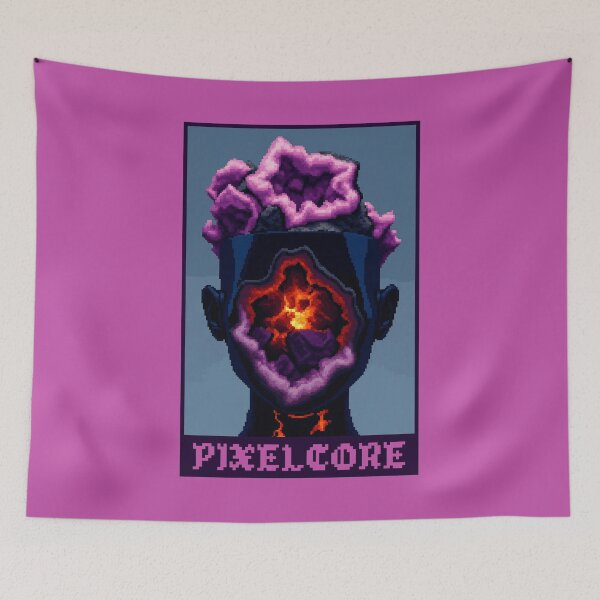 Item preview, Amethyst Crystal Geode Humanoid Monster Pixel Art {PIXELCORE} designed and sold by PIXELCORE-TEE.