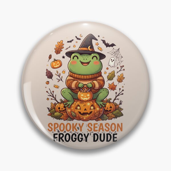 Item preview, Cute Halloween Froggy Dude Frog Witch Pumpkin designed and sold by Basma Designs | Retro, Kawaii Shirts & Stickers.