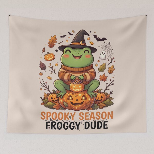 Item preview, Cute Halloween Froggy Dude Frog Witch Pumpkin designed and sold by Basma Designs | Retro, Kawaii Shirts & Stickers.