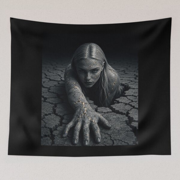 Item preview, Woman Rising from the Ruins – Dark Surreal Art designed and sold by litleelseart.