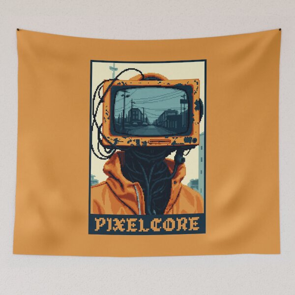 Item preview, Cyborg Android Robot Televison Pixel Art {PIXELCORE} designed and sold by PIXELCORE-TEE.