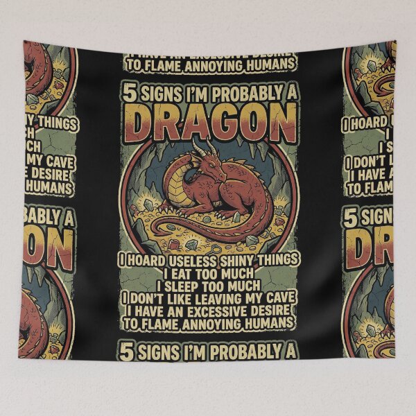 Item preview, 5 Signs I'm Probably A Dragon designed and sold by Art-Max.