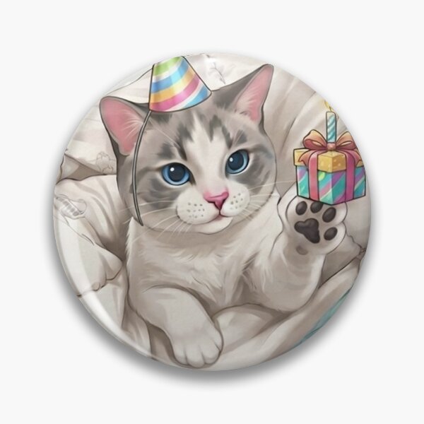 Item preview, Cute Birthday Cat with Party Hat and Gift - Paw-some Day Greeting Card & Gift designed and sold by PetalsPaws.