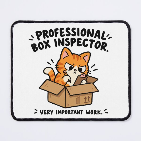 Item preview, Professional Box Inspector – Funny Orange Cat at Work designed and sold by MewMade.
