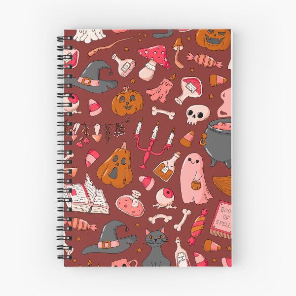 Item preview, Cozy Ghost & Potion Magic – Cute Halloween Doodle Pattern | Red designed and sold by Frohyou.