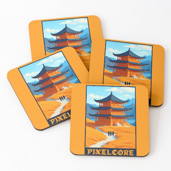 Item preview, Japan Vintage Japanese Temple Dojo Pixel Art {PIXELCORE} designed and sold by PIXELCORE-TEE.