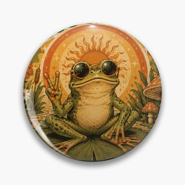 Item preview, Frog Life Retro 1970s Vintage Groovy Design designed and sold by A Light Worker.