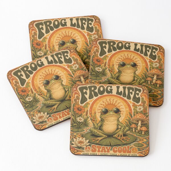 Item preview, Frog Life Retro 1970s Vintage Groovy Design designed and sold by A Light Worker.