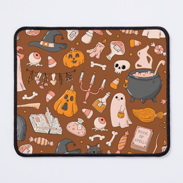Item preview, Cozy Ghost & Potion Magic – Cute Halloween Doodle Pattern | Orange designed and sold by Frohyou.